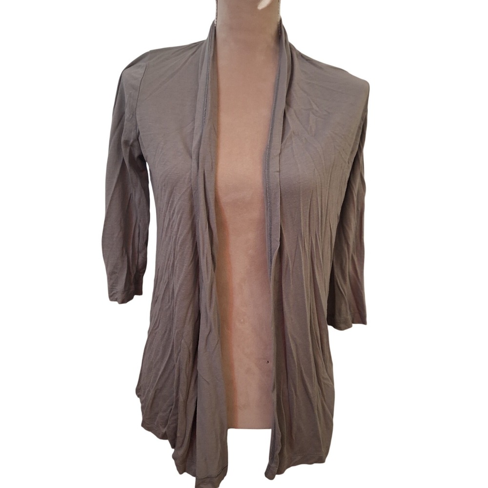 Banana Republic Womens Taupe Gray Open Front Tencel Wool Cardigan Size M Fall